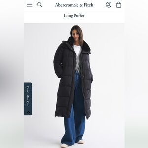 Abercrombie & Fitch Long Puffer Jacket Coat
